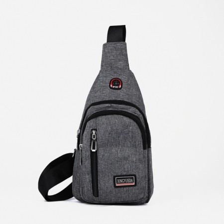 Male sling bag from textiles, gray color-2