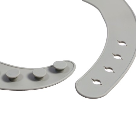 Bibslate for feeding "Elephant", silicone, with pockets, color gray color-3