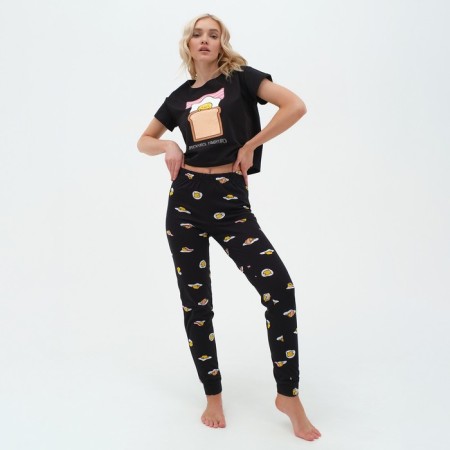 Female pajamas (T -shirt and trousers) KAFTAN EGG p. 48-50, black-4