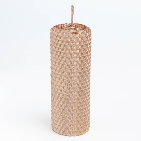 Candle from wax, 4,5x4.5x12.5 cm, metallic bronze-1