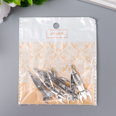 Decor for creativity Metal "Rocket" silver G37554 5x1.5 cm-3