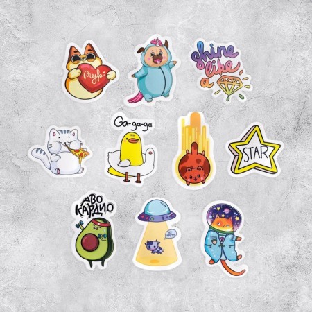 Set of paper stickers Star, 7 × 6 cm, 10 pcs-1