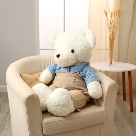 Soft toy "Bear", in a blue shirt, 100 cm-2