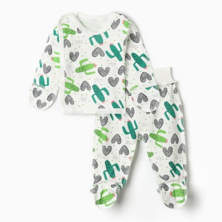 Kit for children (vests, sliders), white color/cacti, height 68 cm