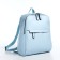 Women's backpack made of artificial leather with lightning, 2 pockets, blue color