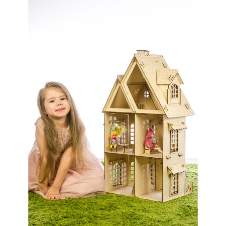 Designer "Puppet House", 2 floors, plywood - 3 mm-3