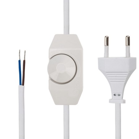 Network cord with dimmer, 2x0.75 mm², 2 m white rexant-1