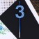 Candle for the cake, number "3", blue, 4 x 13 cm.