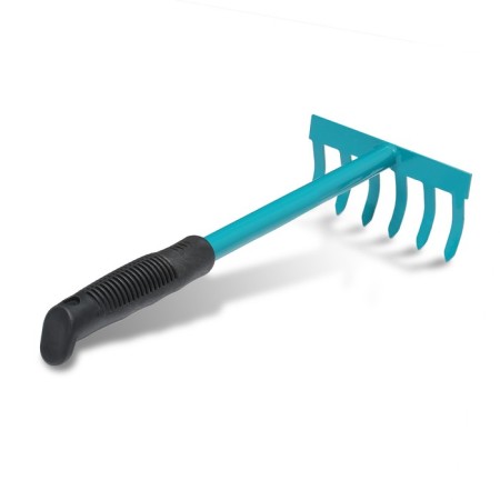 Small straight rakes, 6 teeth, length 38 cm, metal, metal handle-1