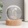 Souvenir glass backlight "Two dolphins" d = 6 cm stand wood, usb 6.5x6.5x7.5 cm