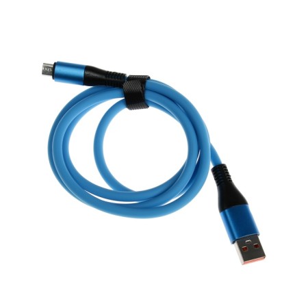 MicroUSB cable - USB, 2.4 A, TPE braid, thickened, 1 meter, blue-2