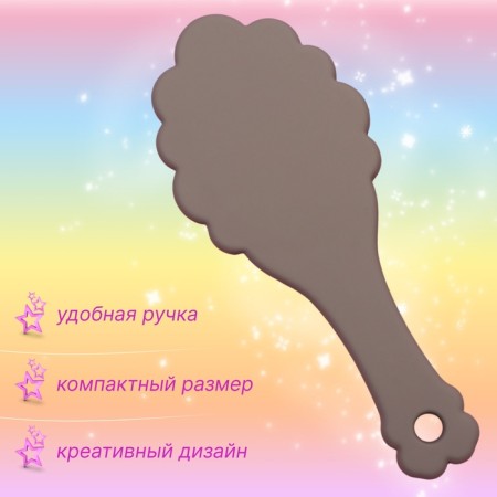 Comb - mini massage, 17.5 × 7.3 cm, brown color-1