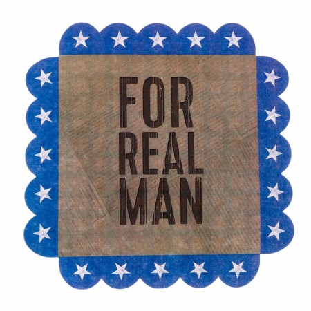 Cookie box, confectionery packaging with PVC lid, For Real Man, 18 x 18 x 3 cm-2