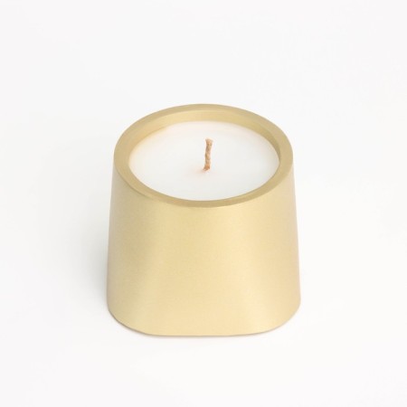 Candle "Trapezius" in the candlestick of gypsum smooth, 8x6cm, gold-3