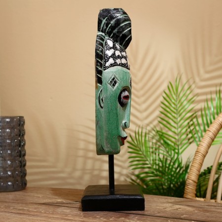 Mask "Judy" on a stand, Albezia 15x8x45 cm-4