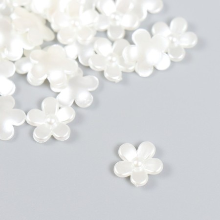 Decor for creativity plastic "Flower" Pearl set 35 pcs 0.9x0.9 cm