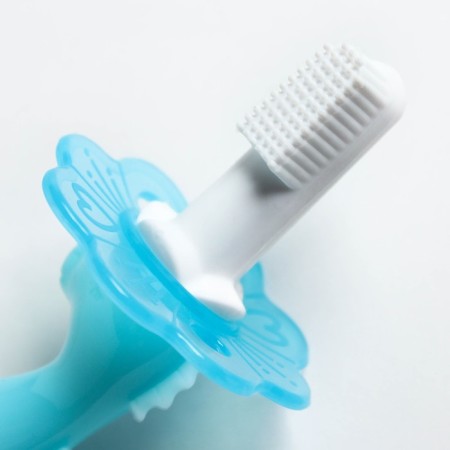 Children's toothbrush the massager, "sea hobby", silicone, with a limiter, from 3 months, color mix-3
