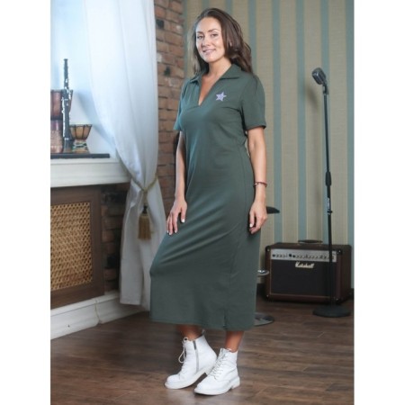 Women's dress "Star", size 44, Khaki color-2