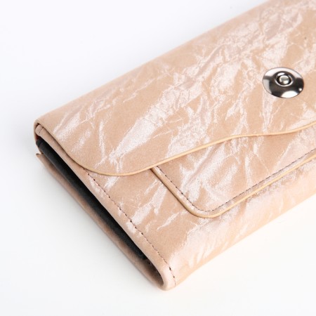 Women's wallet on magnet, beige color-2