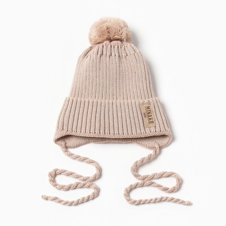 Children's hat minku, rr 35-40, beige color-3
