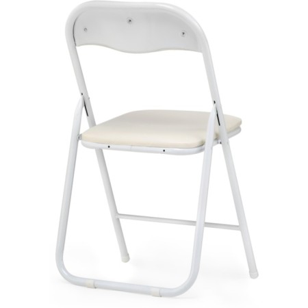 Fold 1 Metal Carcass chair, metal/eco -leather, white/beige 43x40x77 cm-3