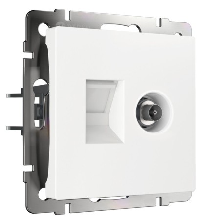 Rosette W1181301 TV+Ethernet RJ-45 6 CAT., White