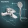 Bath mixer Zein Z3889, single -leaf, watering can 3 modes, hose, holder, chrome