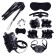 Erotic bdsm set of oka-hpki, with black lace, black, eco-leather, 9 items