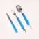 Tourist set 5B1: a knife, spoon, fork, opener, saw