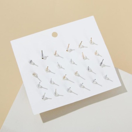 Pusets 12 pairs "Yummy" and flowers, colored in gold-2