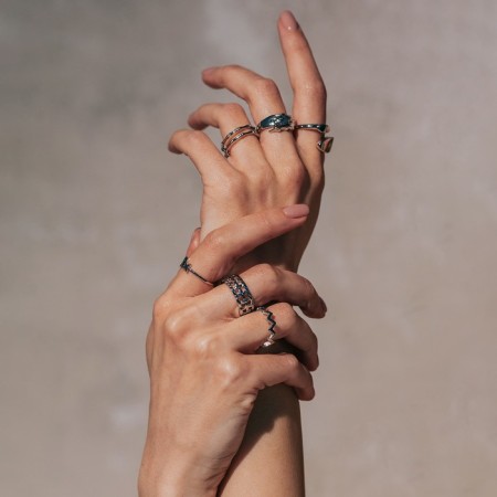 Ring "Zigzag" trend, silver color, dimensionless-1