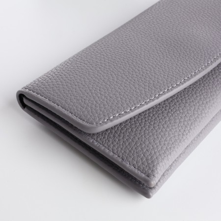 Women's wallet on magnet, gray color-2