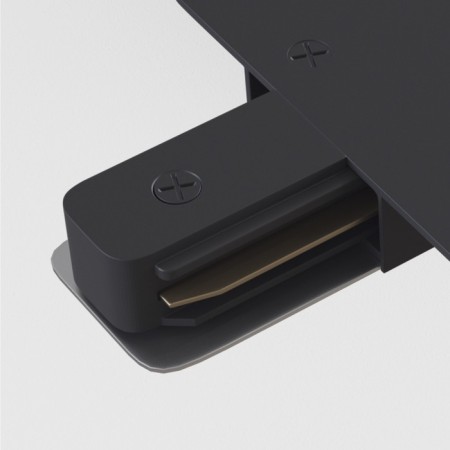 Connector L-shaped for the built-in track system Technical TRA002CL-11B, 9.5x9.5x2 cm, black color-2