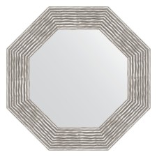 Mirror in the baguette frame, a wave of chrome 90 mm, 56.6x56.6 cm