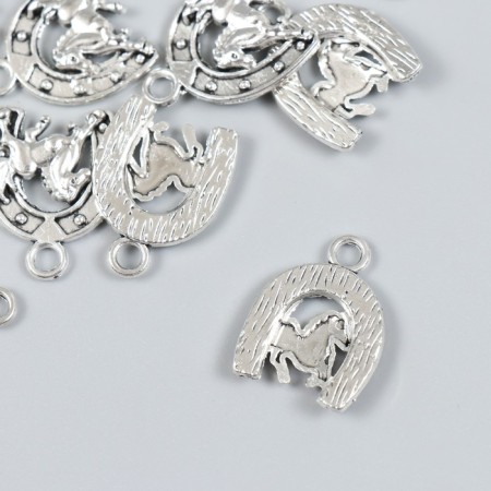 Decor Metal for creativity "Snow and horse" silver 388 2.2x1.7 cm-1