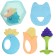 A set of silicone teeters "Blue Boxing", with a rattle, 4 pcs., In the case, crumb I
