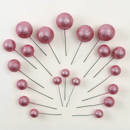 Set for decoration "beads", set 20 pcs, pink color-2