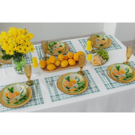 Glass fruit 2-tier shade "Dolce", d = 25/20 cm, yellow color-5