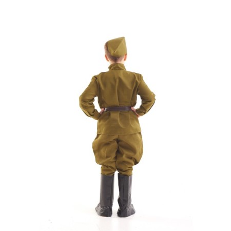 Military costume, gymnast, belt, cap, gallif, boots, 5-7 years old, height 122-134 cm-2