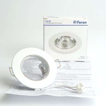 Introductive Lamp Feron DL10, IP20, G5.3, 50 W, 80x80x25 mm, white matte color-3