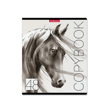 Notebook of 48 sheets in the Erichkrause Wild Horse cage, cover coated cardboard, offset block, mix-3