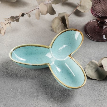 Menzhitsa ceramic 3 cells "sapphire", 17 × 3.5 cm, blue color