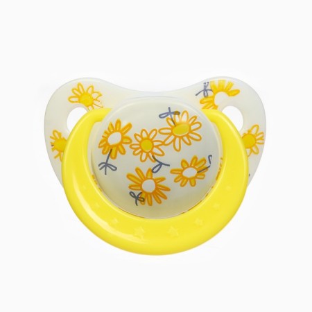 Nipple - orthodontic dummy "flowers", +6 months, yellow color-1