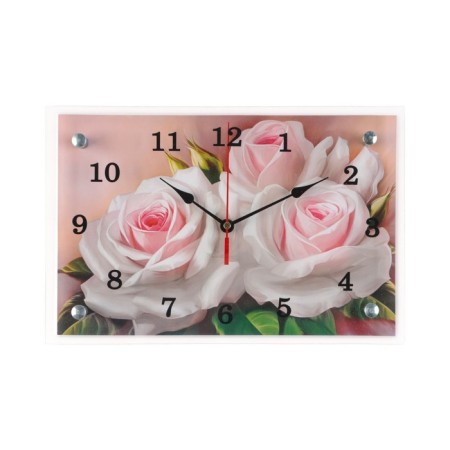 Carty clock is wall-mounted, interior "roses", silent, 30 x 20 cm-2
