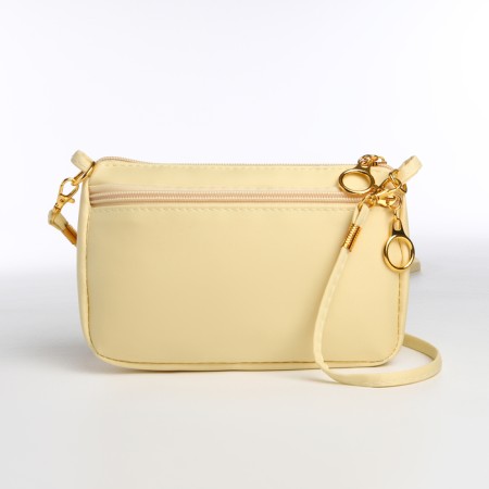 Bag Women's Cross-Bodi with a zipper, beige color-2