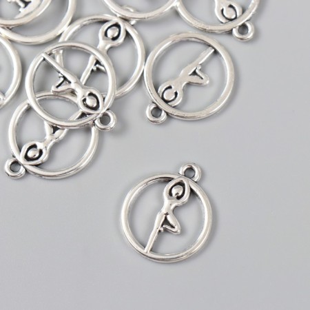 Decor for creativity Metal "Gymnastics" silver 1.9x1.6 cm