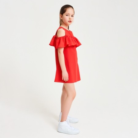 Платье для девочки MINAKU: Cotton Collection цвет терракот, рост 98-2