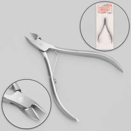 Manicure nippers for cuticle, 9.5 cm, blade length - 10 mm, on the blist, silver color-2