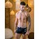 Male bathing panties, size 48, black color, gray color