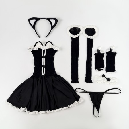 Carnival set My Secret (ears+ chocker+ dress+ mittens+ stockings)-1